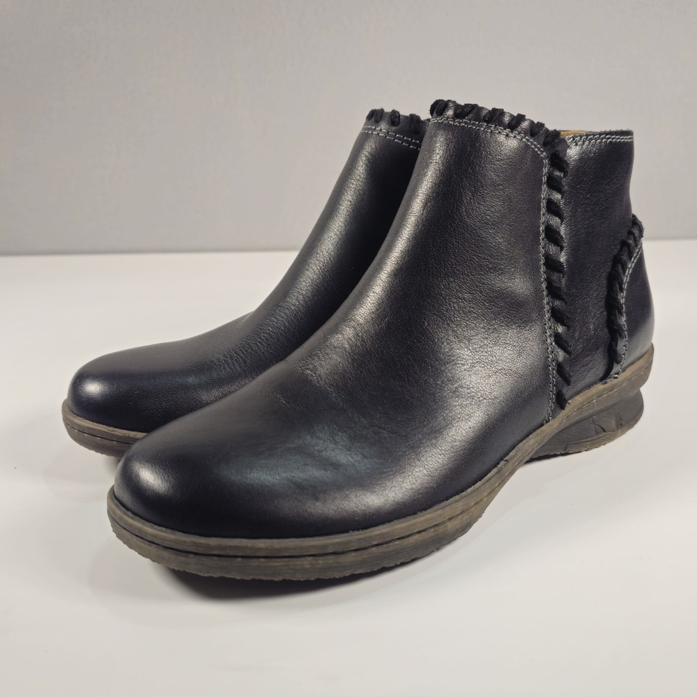 Comfortiva Fallston Women's 7.5 Black Leather Weatherproof Ankle Boots CT0017801